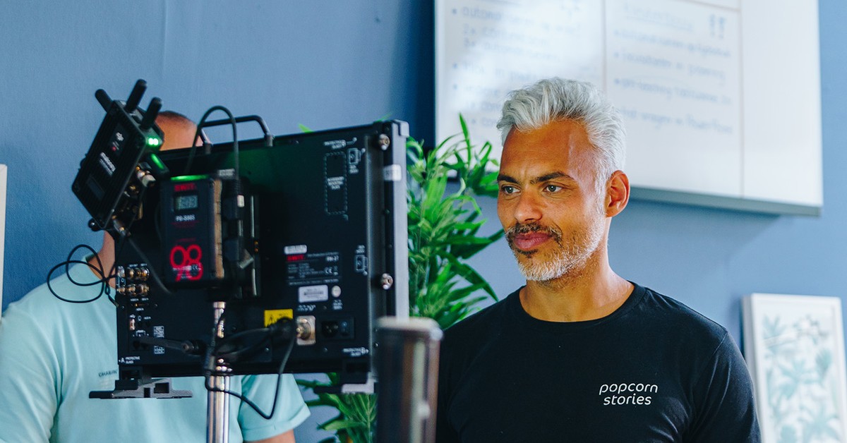 Behind the scenes on a Popcorn Stories shoot